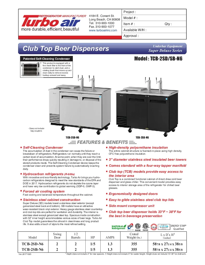 turbo-air-tcb-2sdd-n6-draft-beer-cooler-115v-58-7-8-w-swing-doors-specsheet-260719fp72kp.pdf