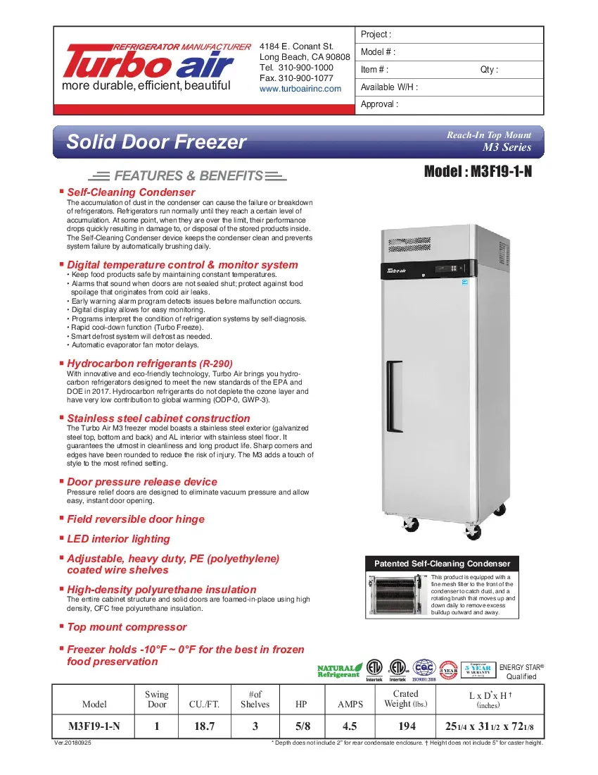 turbo-air-m3f19-1-n-freezer-reach-in-115v-one-section-self-contained-specsh-260719t6q460.pdf