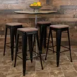 Flash Furniture 4-ET-31320W-30-BK-R-GG, Restaurant Barstools