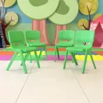 Flash Furniture 4-YU-YCX4-005-GREEN-GG, Stack Chairs