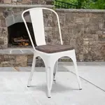 Flash Furniture CH-31230-WH-WD-GG, Restaurant Chairs