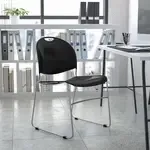 Flash Furniture RUT-188-BK-CHR-GG, Stack Chairs