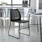 Flash Furniture RUT-498A-BLACK-GG, Stack Chairs