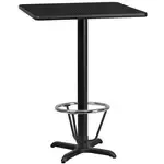 Flash Furniture XU-BLKTB-2424-T2222B-3CFR-GG, Restaurant Tables