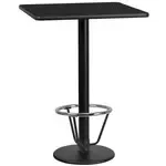 Flash Furniture XU-BLKTB-2424-TR18B-3CFR-GG, Restaurant Tables