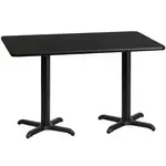 Flash Furniture XU-BLKTB-3060-T2222-GG, Restaurant Tables