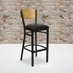Flash Furniture XU-DG-6H3B-SLAT-BAR-BLKV-GG, Restaurant Barstools