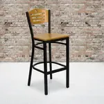 Flash Furniture XU-DG-6H3B-SLAT-BAR-NATW-GG, Restaurant Barstools