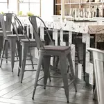 Flash Furniture XU-DG-TP001B-24-PL1G-GG, Restaurant Barstools