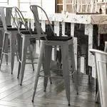 Flash Furniture XU-DG-TP001B-30-PL1B-GG, Restaurant Barstools