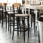 Flash Furniture XU-DG6V6GYV-NAT-GG, Restaurant Barstools