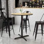 Flash Furniture XU-RD-36-NATTB-T3030B-GG, Restaurant Tables