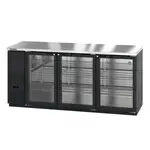 Hoshizaki BB80-G, Bar Refrigerator, 3 Swinging Solid Doors