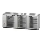 Hoshizaki BB95-G-S, Bar Refrigerator, 3 Swinging Glass Doors