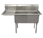 Serv-Ware D2CWP1620L-18, Sink, (2) Two Compartment