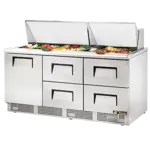True Manufacturing TFP-72-30M-D-4-HC, Refrigerated Counter, Mega Top Sandwich / Salad Unit